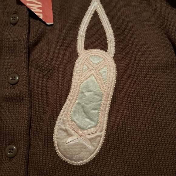 Gymboree girls size Large or 10-12 brown ballet designed sweater, New - Picture 2 of 5